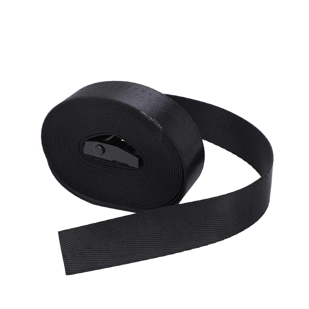 2pcs Tie Down Strap Black Zinc Alloy Press Buckle Bandage 25mm Binding Tightening Rope3 Meter
