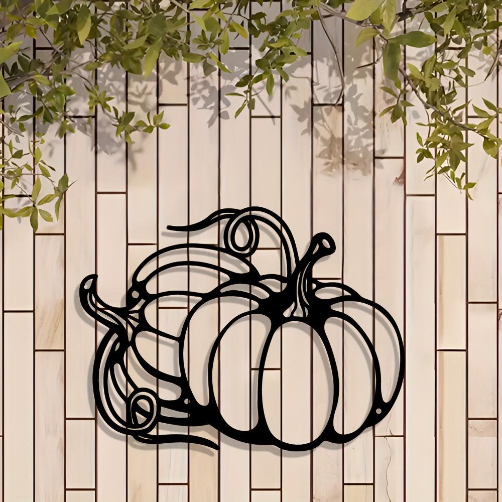 1pc Vintage Pumpkin Metal Wall Art Iron Sculpture Stem Swirl Design Front Porch Living Room Kitchen Office Decor Modern Indoor Wall Hanging