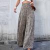 Spring Women's High Waist Trousers Casual Loose Leopard Printed Wide Leg Pants Party Streetwear Autumn Fashion Long Pants Female