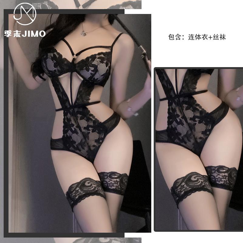 Sexy underwear new temperament suspender onesie sexy lace perspective waist women free of temptation
