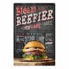 Hamburger Metal Tin Sign Plaque Vintage Burgers and Fries Metal Plate Poster Kitchen Restaurant Shop Wall Decor