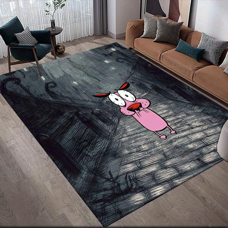 Courage Flannel Pattern Square Carpet,Area Rug,Carpet Rug for Living Room Bedroom Sofa Playroom Decor,Non-slip Floor Mat