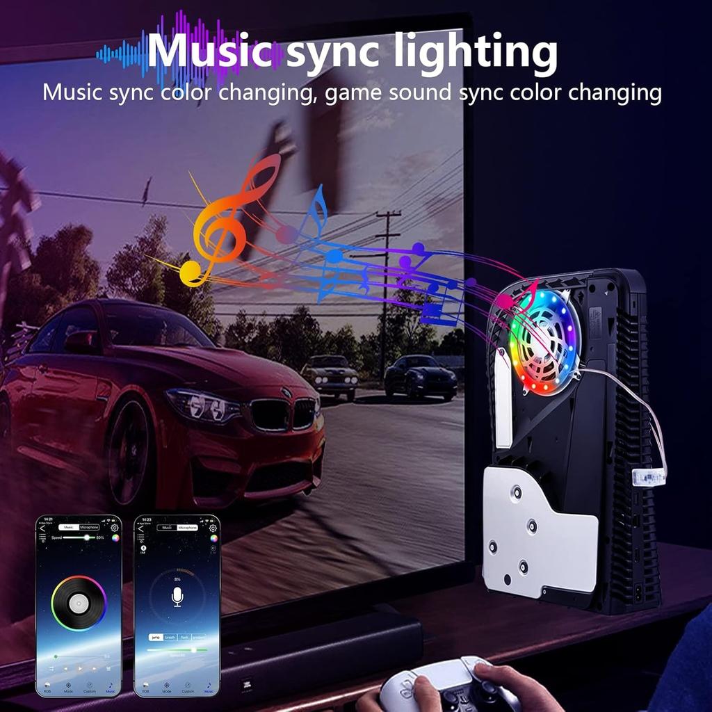 Светодиодная панель RGB, 8 цветов, 400 эффектов, синхронизация цветов под музыку, аксессуары для самостоятельного украшения, кольцевые световые полосы для PS5, приложение/ИК-пульт дистанционного управления