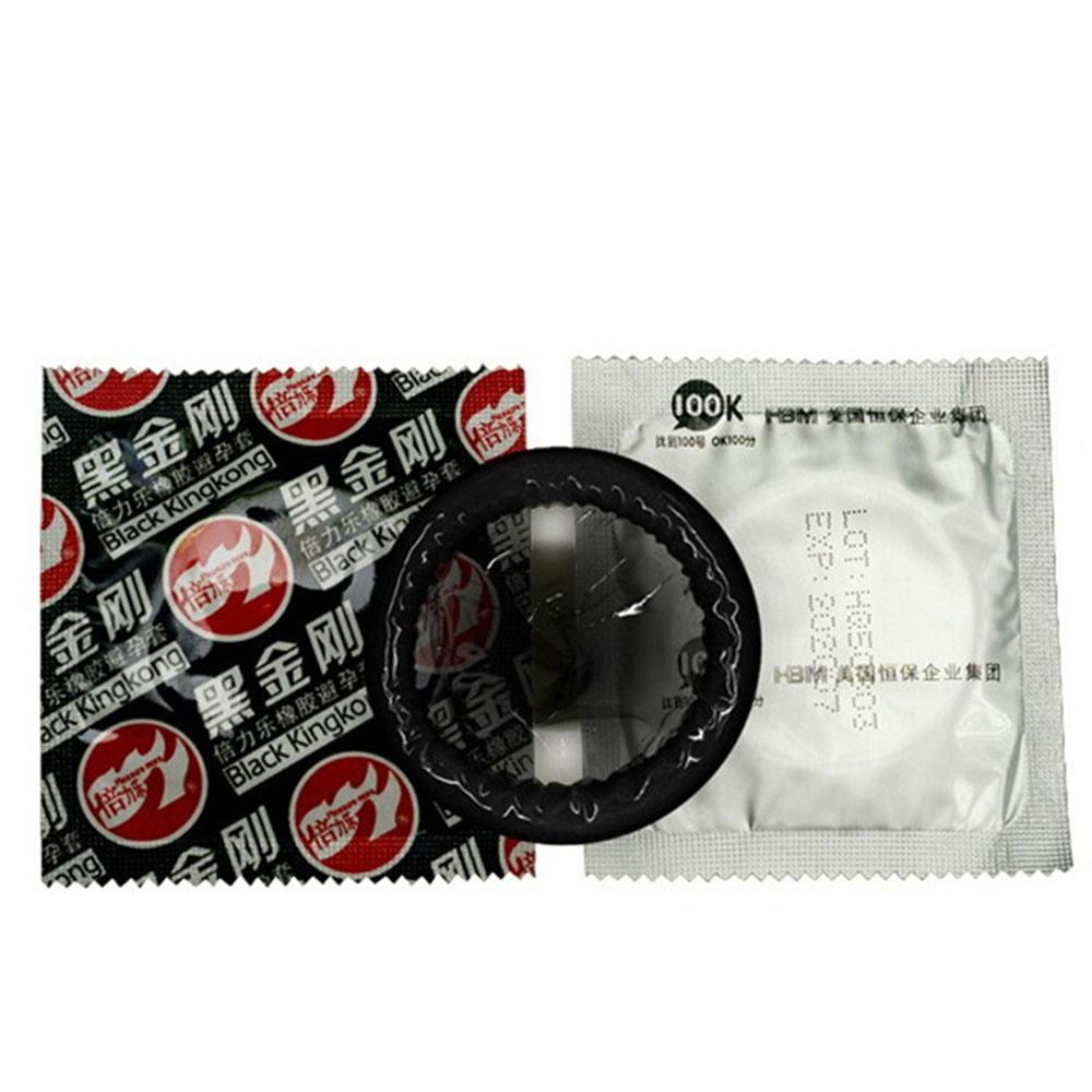 30PCS Black Kingkong Latex Condoms Condoms Durable Anti Premature Ejaculation Delay Black Condoms Adult Sex Products for Man