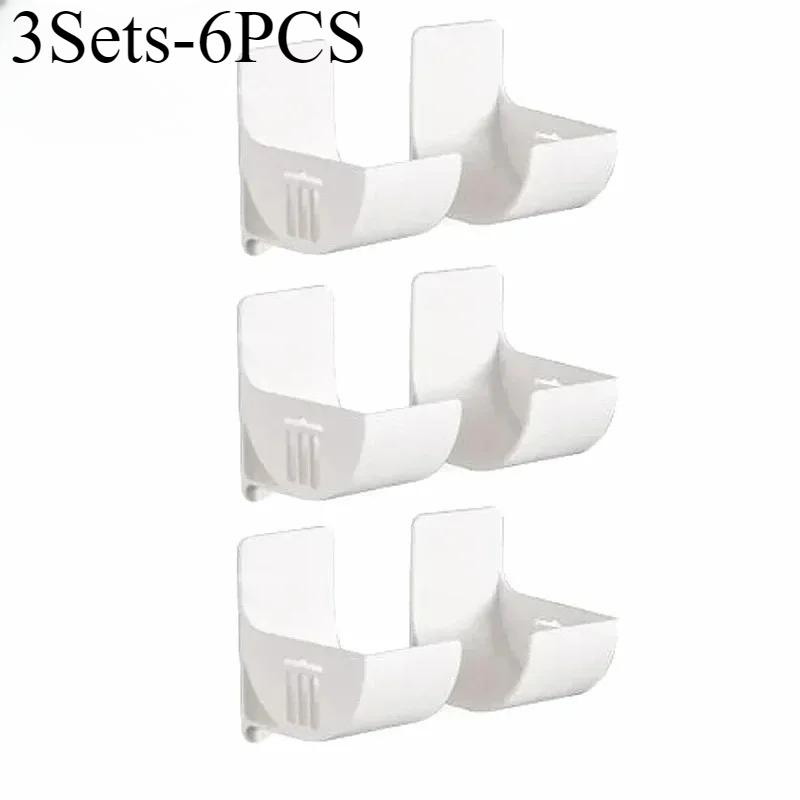6шт настенный непробивной лоток для хранения кухонная полка пластиковая пленка мусорный мешок холодильник боковая полка для ванной комнаты спальня