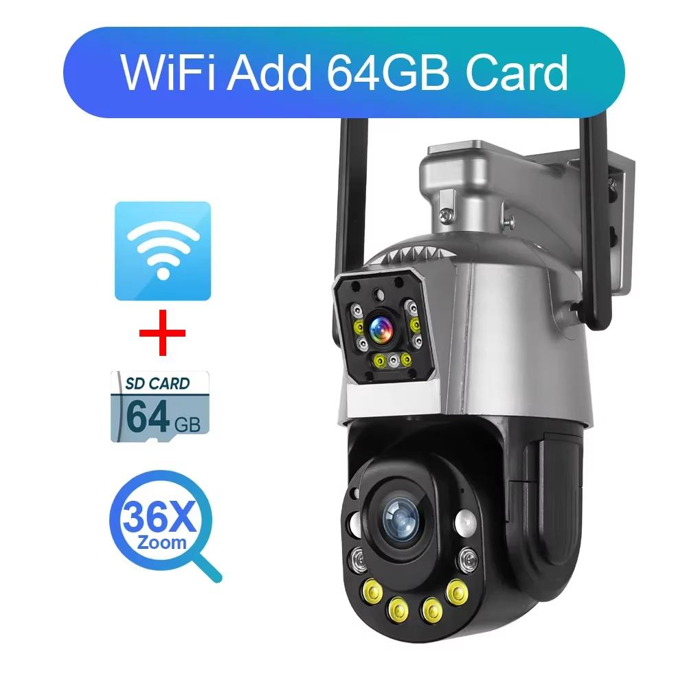 LS VISION Реальный 36-кратный оптический зум EU WiFi IP-камера для улицы 6 МП двойной объектив двойной экран PTZ обнаружение гуманоидов 2-стороннее аудио P2P камеры видеонаблюдения iCSee