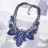 New Color Fashion Leaf Alloy Full Diamond Necklace Accessories Double Chain Clavicle Chain