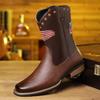 Flat Bottom Short Barrel Embroidered Men's Size 38 To 48 Men's Boots