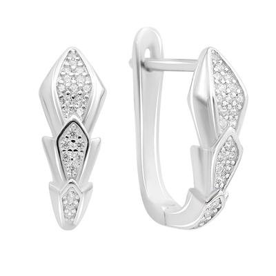 Серебряные серьги с фианитами (2153825)