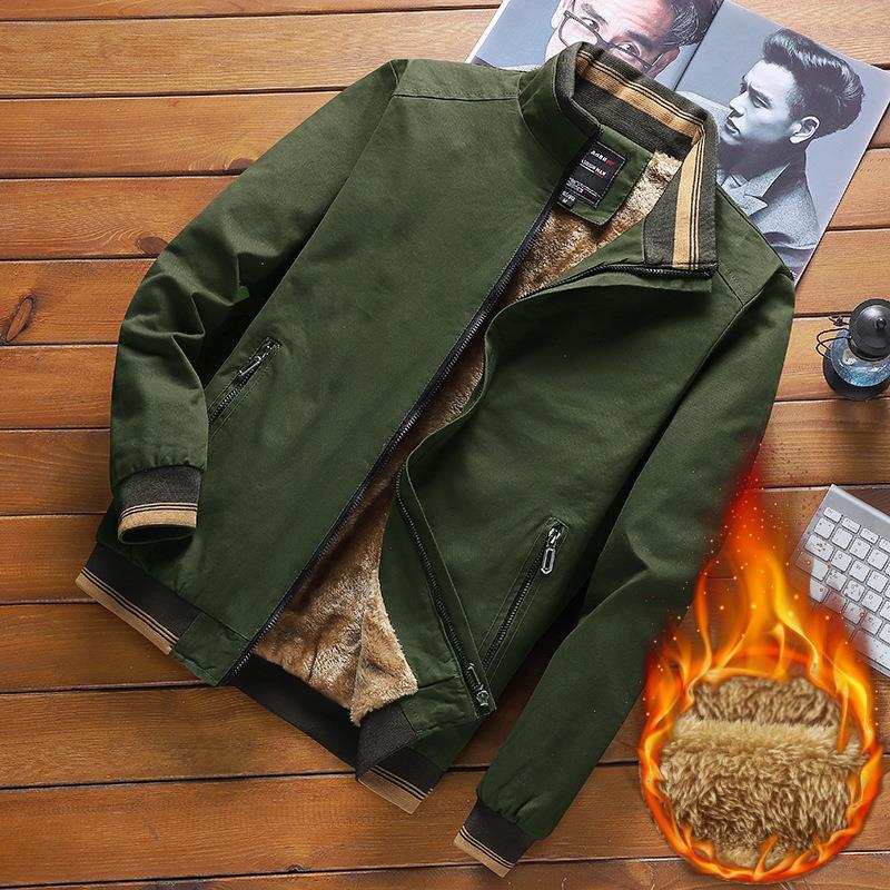 Мужская повседневная флисовая куртка зимняя одежда из стираного хлопка верхняя одежда весна и осень утолщенная куртка мужская одежда