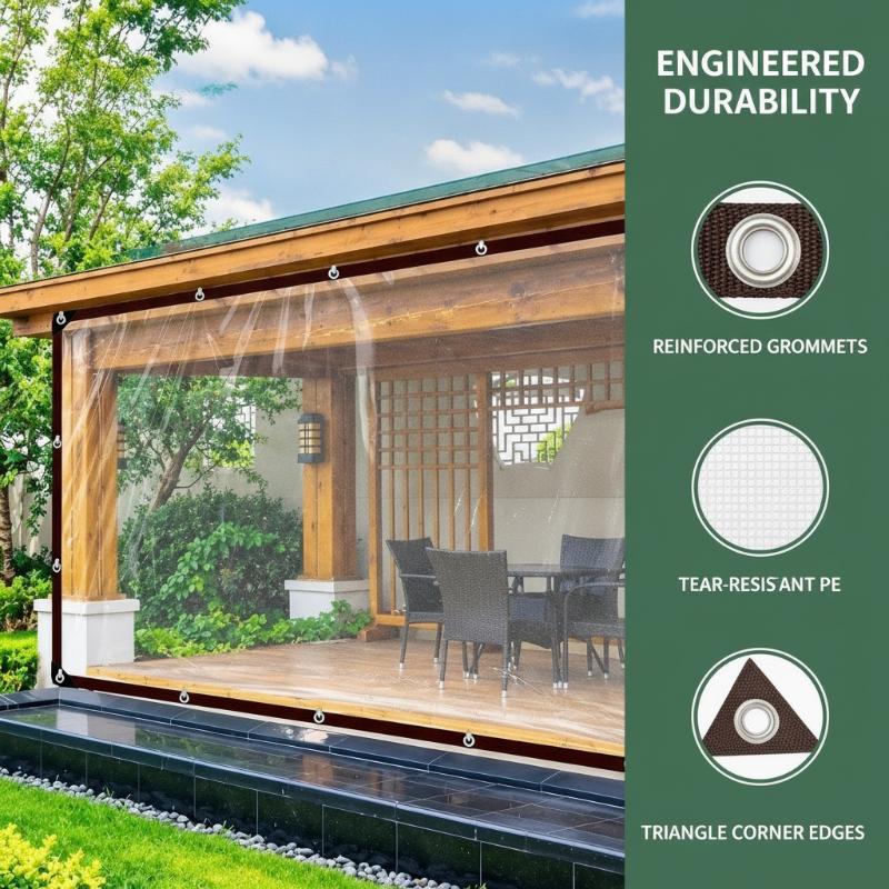 Transparent Waterproof Cloth Thickened Oilcloth Garden Rainproof Plastic Cloth Plant Cold-Proof Heat Insulation Tarpaulin