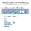 135 клавиш, PBT градиентные кейкапы с боковой печатью, 75% профиль Cherry, минималистичный стиль, пользовательские кейкапы с подсветкой для механических клавиатур