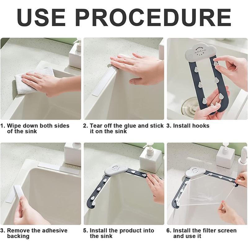 Складной кронштейн для раковины, сливной фильтр для раковины, подходит для фильтрации остатков пищи на кухне