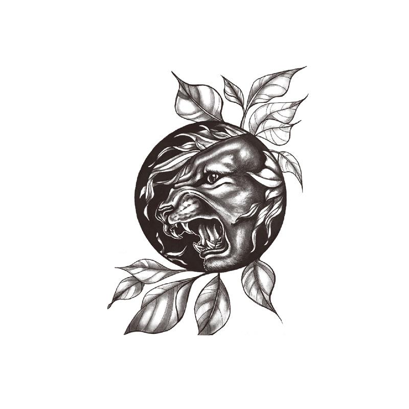 Наклейка на татуировку лиса лев тигр цветной цветок рука водонепроницаемая переводная татуировка наклейка имитация татуировки наклейка