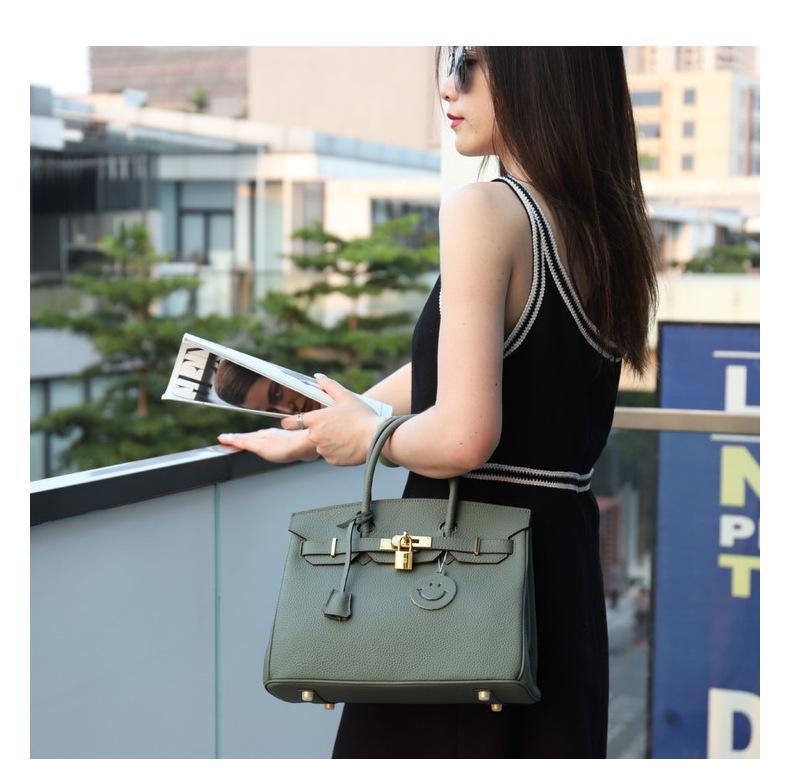 Женская сумка большой вместимости из коровьей кожи с узором личи 2025 года