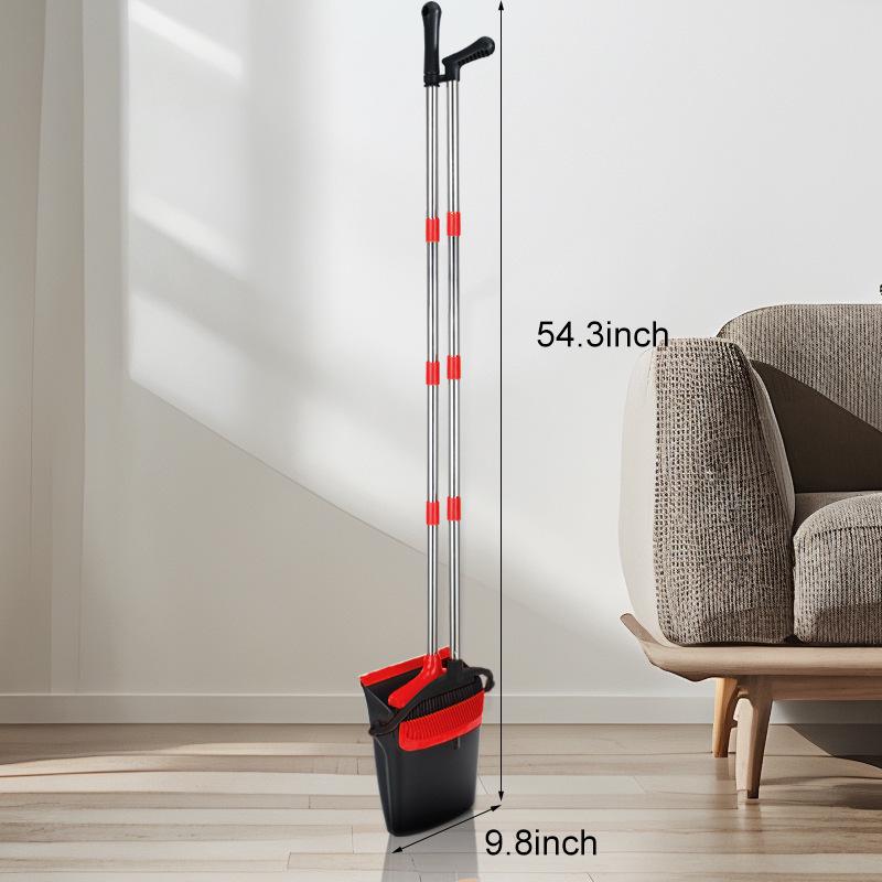 Семейный набор: вертикальная метла и совок с очень длинной ручкой для использования в помещении/на улице