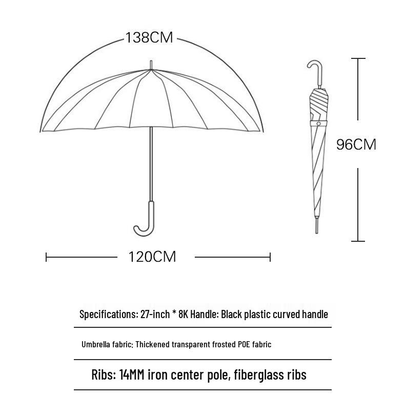Eco-friendly Large PVC Transparent Golf Umbrella - Windproof, Rainproof, Sturdy, Long Handle with Print Logo