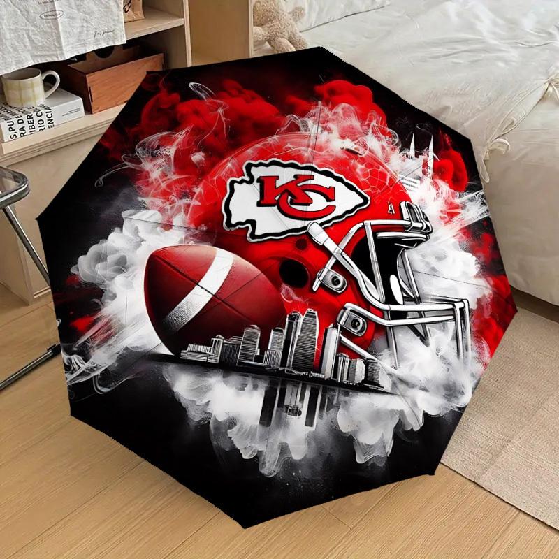 1PC Kansas City Chiefs Umbrella-8-Rib Reinforced, Automatic Open, Lightweight & Durable, Cute Fashion Accessory for Outdoor-P81