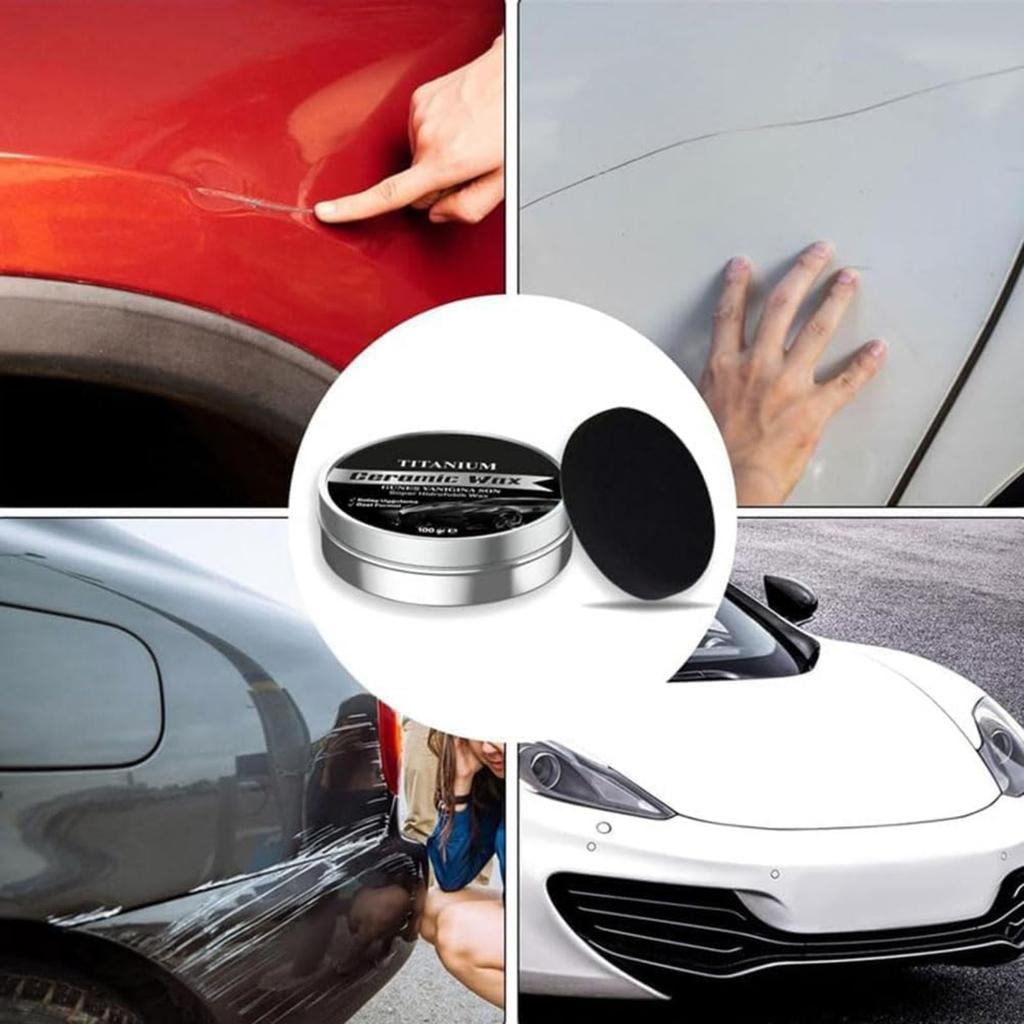 Titanium Ceramic Wax, Strong Automotive Coating Polishing Wax, Long Lasting Mild Polish With Sponge, Titanium Ceramic