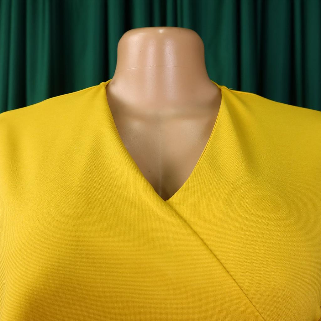 YYFS Women's Fashion Summer Spring Solid Color Print Short Sleeve V-Neck High Waist Casual Dresses