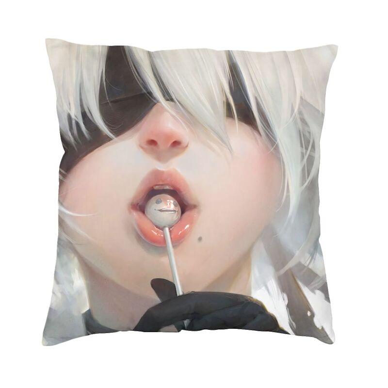 Nier Automata Anime Hentai Girl Sexy Yorha 2b Square Throw Pillow Cover Decoration 3D Two Side Printing Cushion Cover for Car
