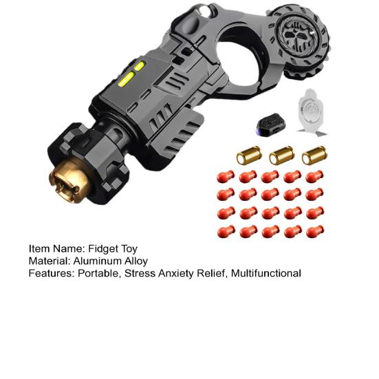 Aluminum Alloy Fidget Shooter Toy Stress Relief Bullets Launcher Portable Travel Decompression EDC Fidget