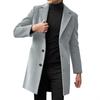 Men's Single Breasted Lapel Coat Long Sleeve Solid British Style Single Breasted Coat