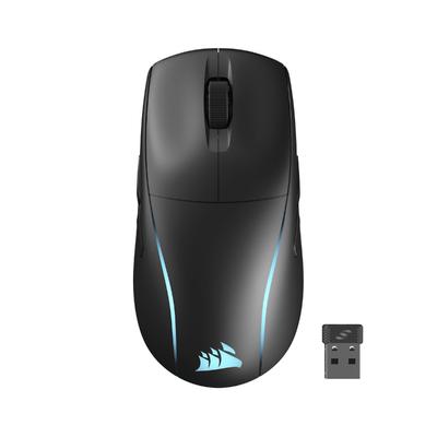 CORSAIR M75 WIRELESS Легкая игровая мышь RGB, совместимая с iCUE для FPS, 89 г, 26000 точек на дюйм, QUICKSTRIKE, беспроводное соединение, черный, Bluetooth/SLIPSTREAM