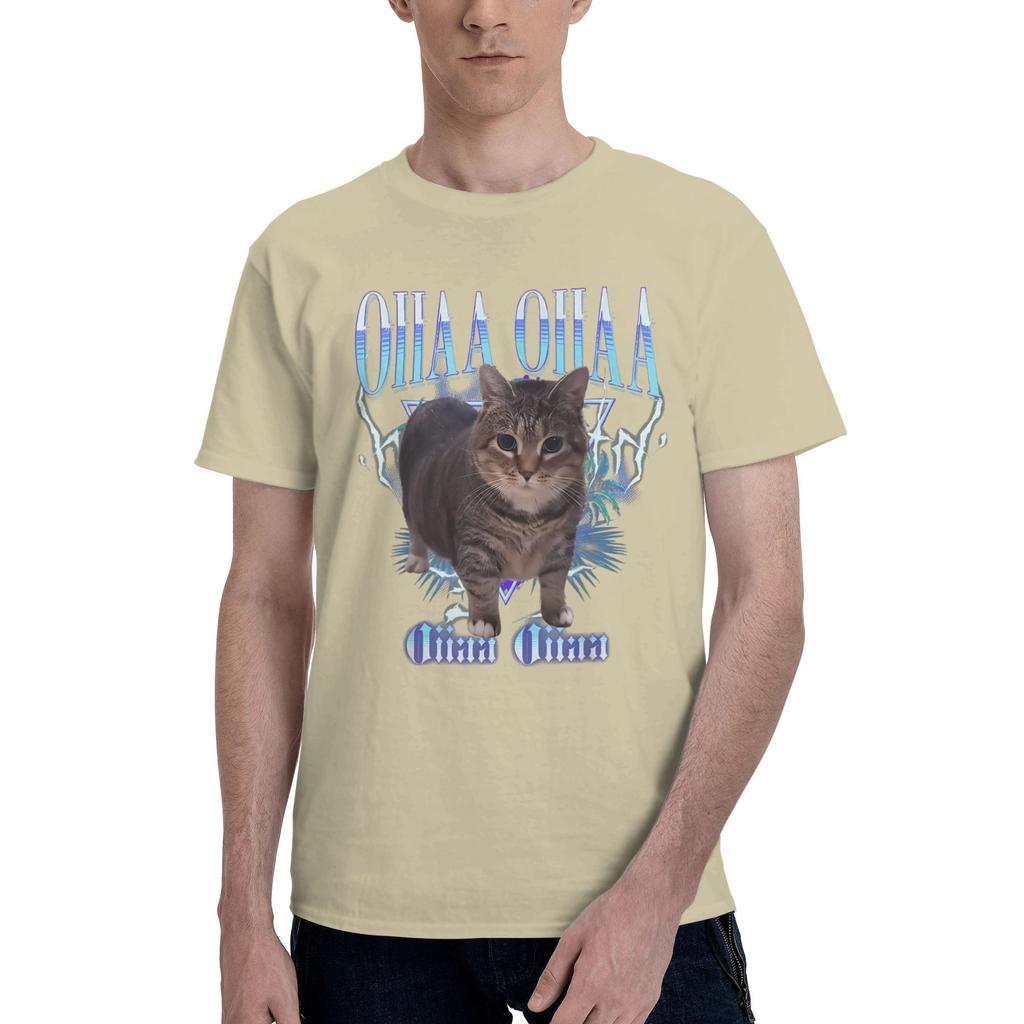 Милая OIIA OIIA CAT Футболка с мемом про вращающегося кота Мужская Смешной кот 100% Хлопковые футболки Летняя футболка с круглым вырезом Горячая распродажа Топы больших размеров