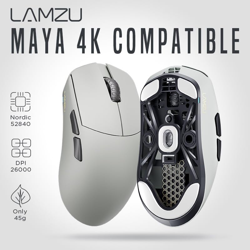 Lamzu Maya игровая мышь Cloud Grey беспроводная легкая 45 г 26000DPI Lamzu Maya