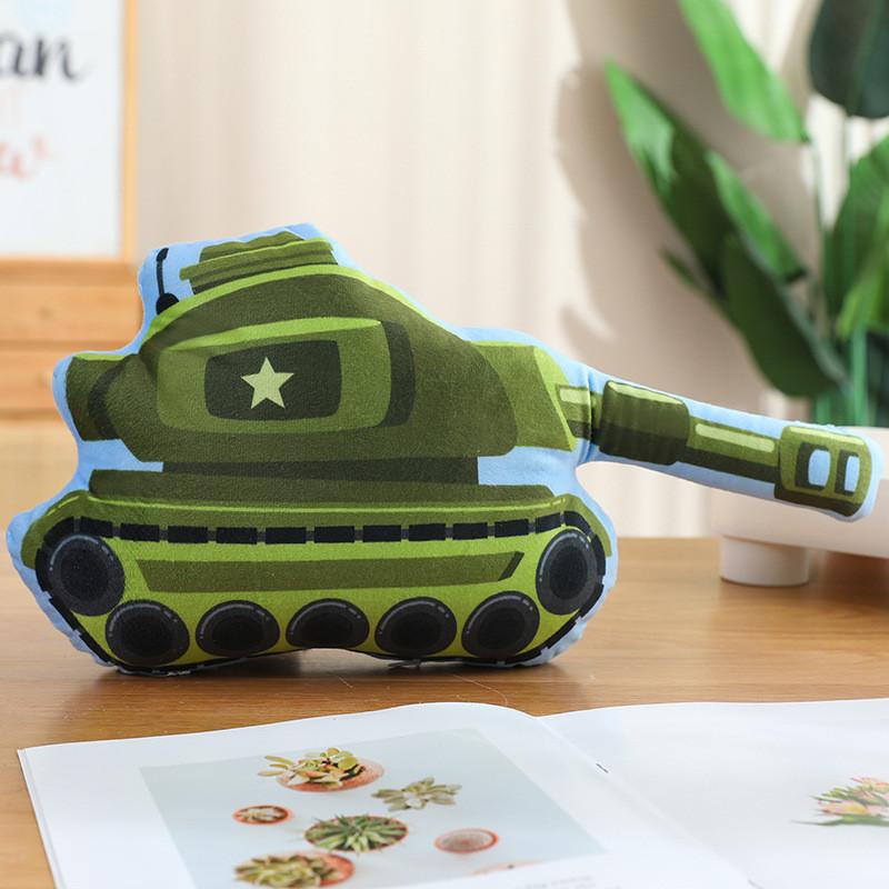 Childrens Aircraft Tanks Excavators Fire Trucks Bicycles Plush Pillows For Kids Bedroom