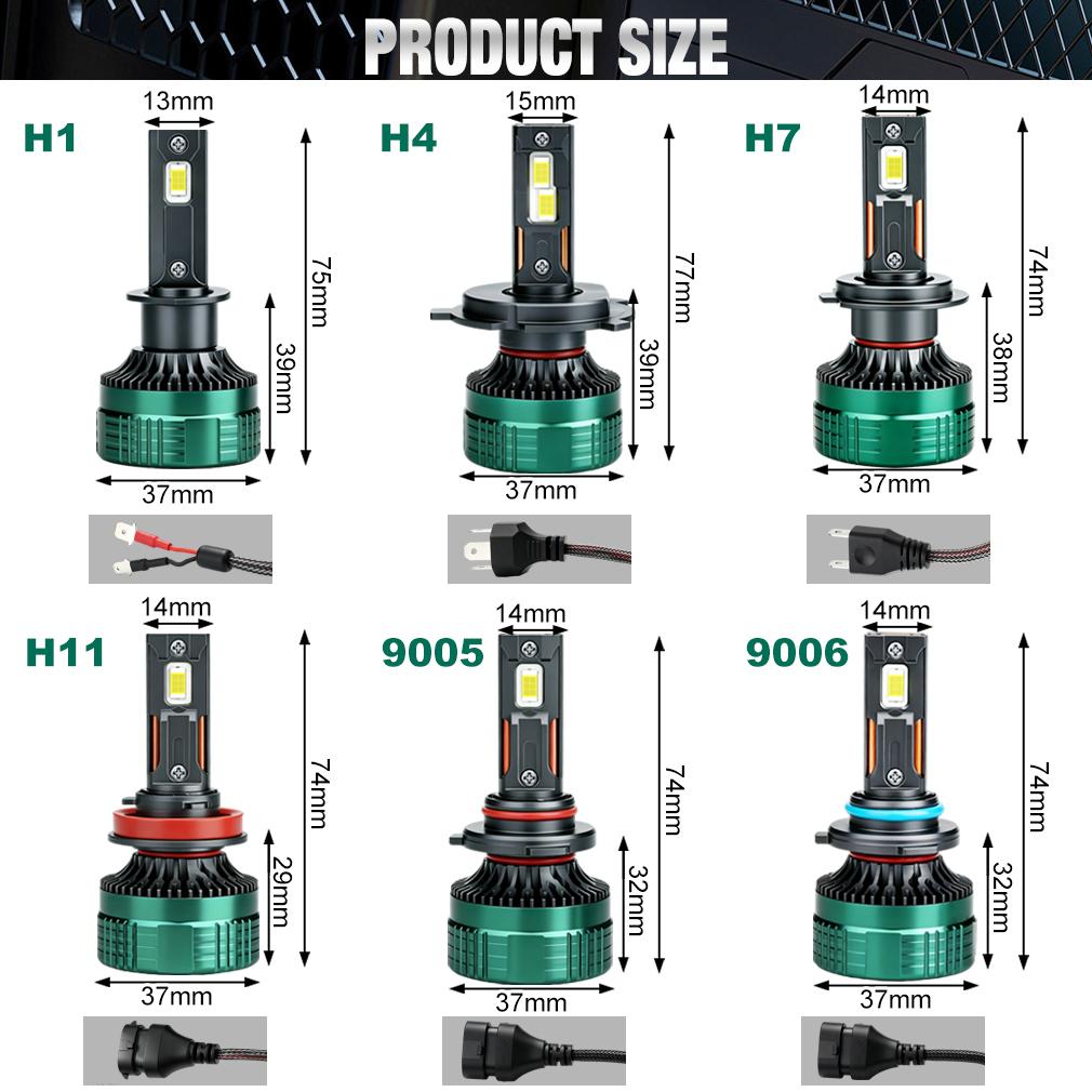 2 шт. Светодиодные лампы для фар H7 H4 6000K H1 H8 H11 LED 9005 HB3 9006 HB4 Автомобильная лампа Высокая мощность 140 Вт 50000 лм Canbus CSP Чипы Фара