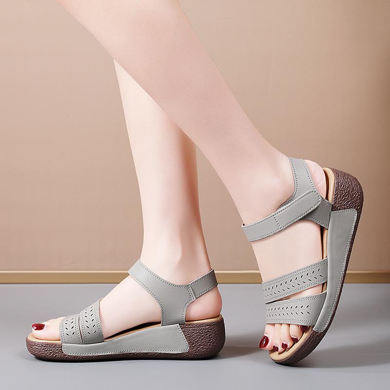 Женские летние сандалии для улицы, нарядные, с открытым носком, повседневные, прогулочные сандалии для девочек, большой размер, платформа, толстая подошва, увеличение роста