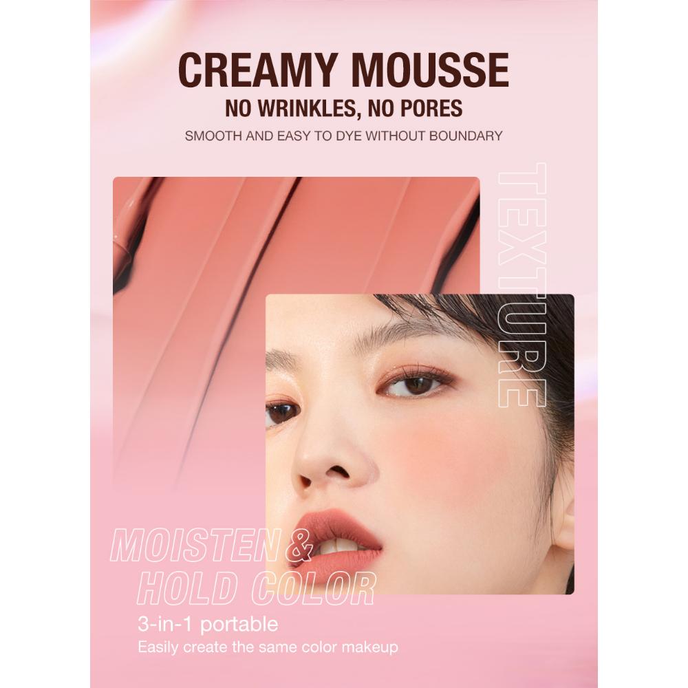 Помада-румяна 3-в-1 для век, щек и губ, водостойкий легкий кремовый карандаш для макияжа для женщин