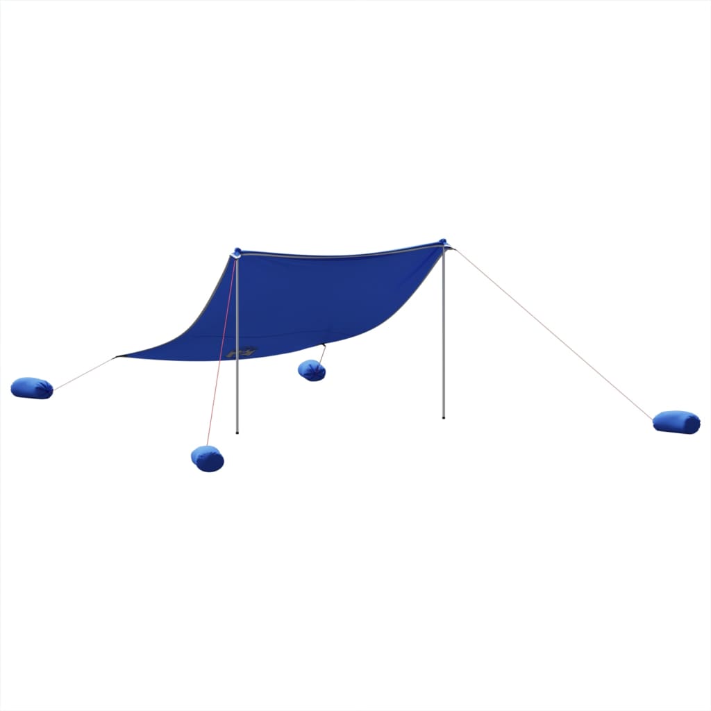 Beach Shade Tent with Sandbags Blue 304 x 300 cm