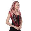 Women Triangle Scarf For Church Prayer Shawl Embroidered Lace Veil Floral Headcovering Tassel Veils Mantillas