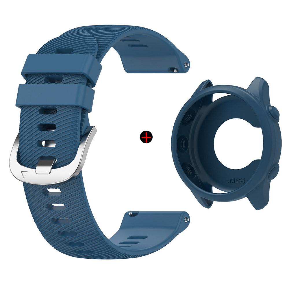 Для Garmin Forerunner 255/265 Ремешок для часов + Чехол для часов Серебристая Пряжка Браслет на запястье Высококачественный Прочный Силиконовый Умный Ремешок
