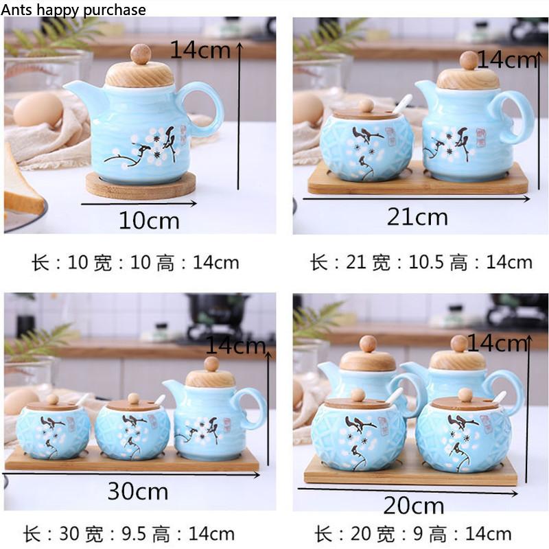 Керамическая банка, герметичный резервуар, бутылка для приправ, кухонные принадлежности, бутылка для соевого соуса, набор бутылок для уксуса, солонка с крышкой