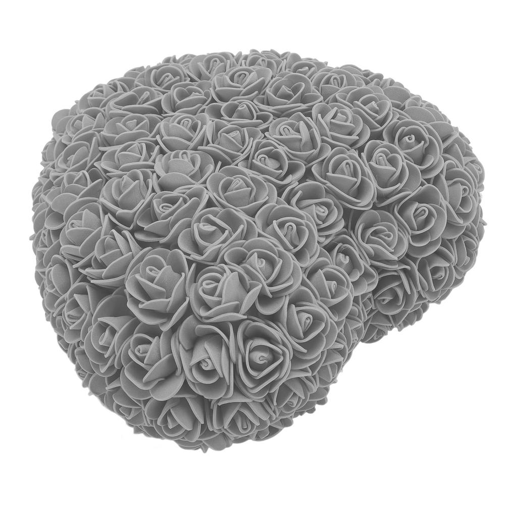 Пенопластовые искусственные розы ручной работы, романтические декоративные розы в форме сердца со светодиодной гирляндой для спальни, свадьбы, серые