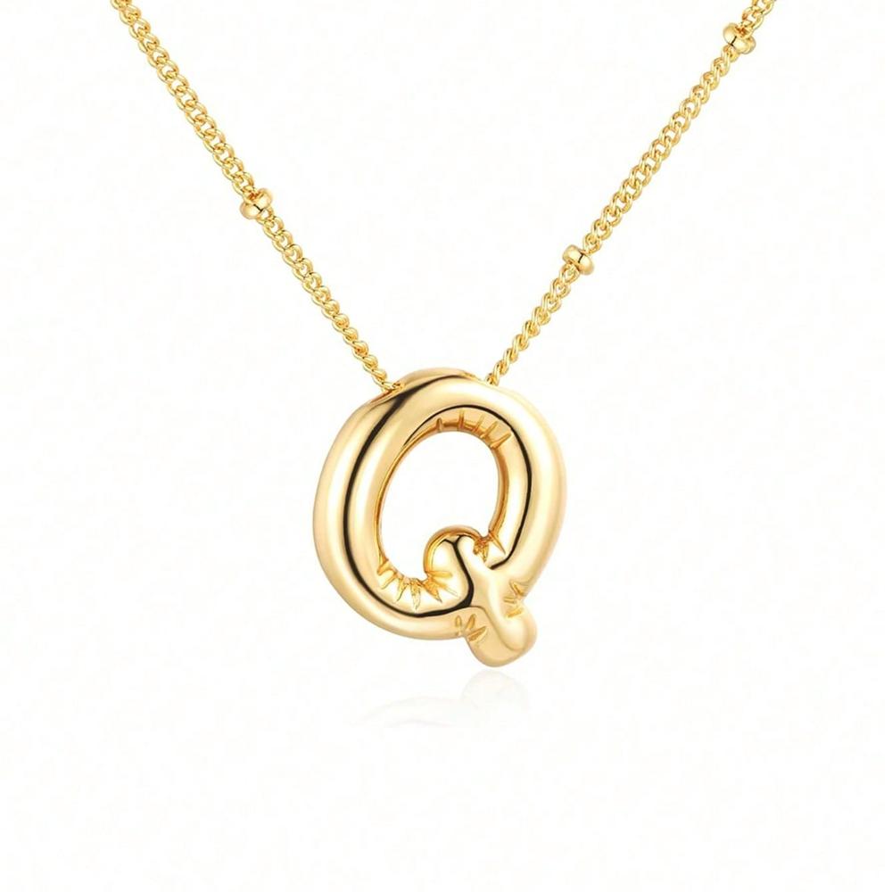 Винтажное ожерелье с подвеской в ​​виде воздушного шара и массивных букв для женщин, золотого цвета, 26 английских букв, инициалов, ожерелья, ювелирное изделие, подарок