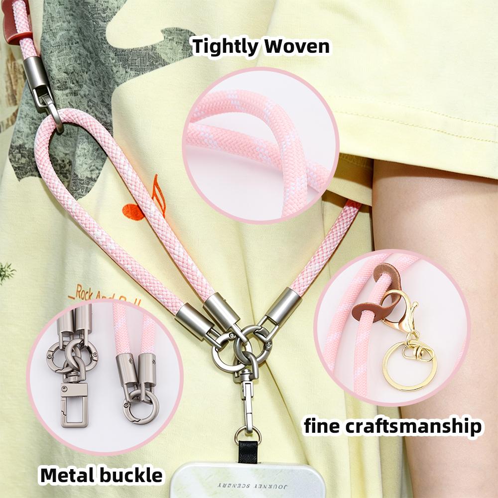 Premium Embroidery Craft Handmade Woven Lanyard Custom Logo Polyester Mobile Phone Neck Lanyard Fashion Accessory
