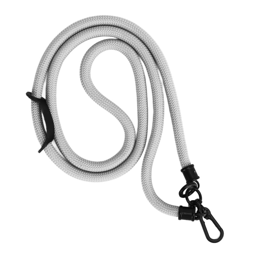 10MM Cell Phone Lanyard Metal Polyester Adjustable Shoulder Strap Around Neck Strap for Most Smartphones Grey