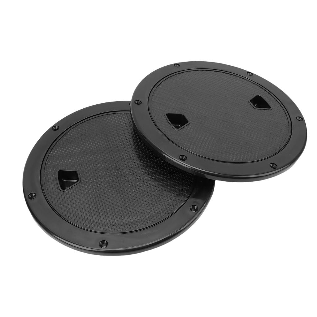 2PCS 8 Inch Deck Plate Round with Detachable Cover Antislip Excellent Rubber Sealing Inspection Hatch Cover for Marine