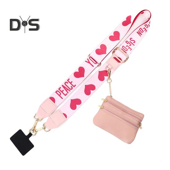 Phone Strap Neck Phone String with Zipper Wallet Pouch Shoulder Strap Purse Badge Holder for Travel Outdoor Grocery Shopping