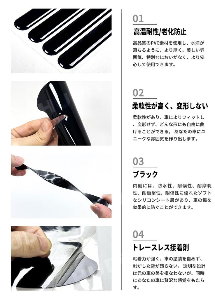 HUDIY Защита ручки двери, Совместима с Harrier 80 Series, Черная, Ручка двери, Серебристый логотип,