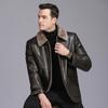 Кожаная куртка мужская из натуральной кожи с мехом, универсальная, на осень и зиму, бархатная, дубленка для папы среднего возраста