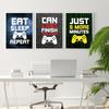 Eat Sleep Game Повторить игровой настенный художественный постер Gamer Картина на холсте Постер Печать для детей Детская комната для мальчиков Декоративная картина Игровая комната
