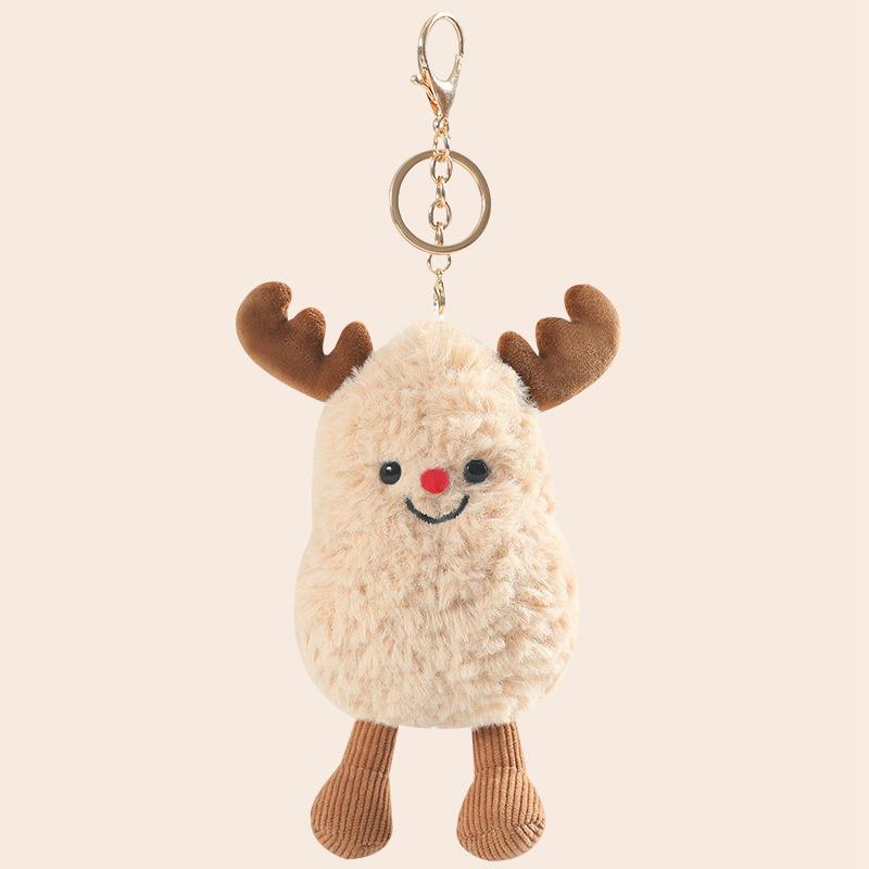 Рождественский лось, кукла-арахис, плюшевая игрушка, кукла-арахис, брелок-подвеска для сумки для девочек, тряпичная кукла