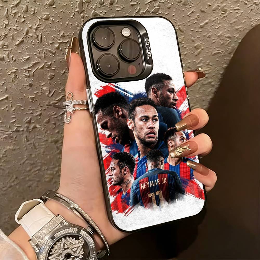 F-Футбол 10 N-Неймар J-jr Чехол для телефона Для iPhone 17,16,15,14,13,12,11 Plus,Pro Max,XS,Красочный Серебристый Чехол для телефона Funda Cover