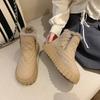 Плюшевые высокие зимние ботинки женские зимние новые студенческие теплые повседневные хлопковые ботинки на толстой подошве